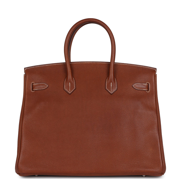 Hermes Birkin 35 Fauve Barenia Faubourg Palladium Hardware