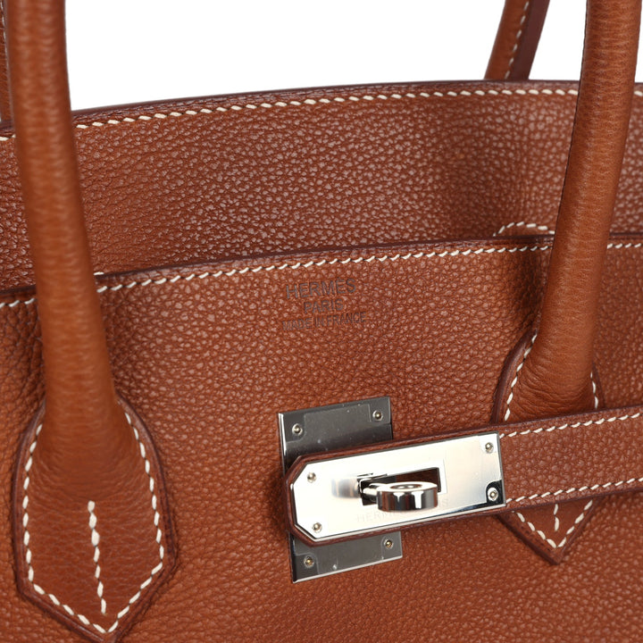 Hermes Birkin 35 Fauve Barenia Faubourg Palladium Hardware