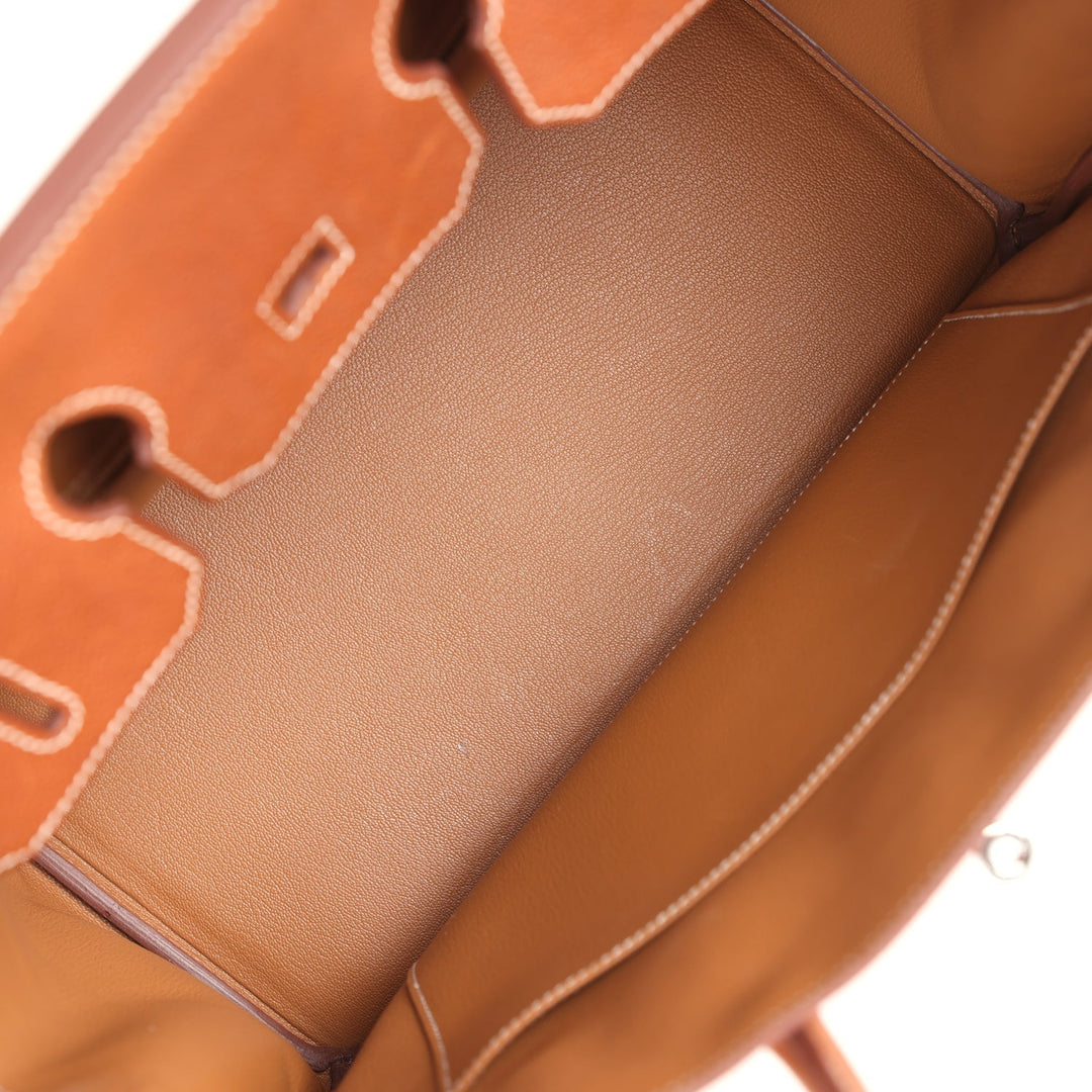 Hermes Birkin 35 Fauve Barenia Faubourg Palladium Hardware