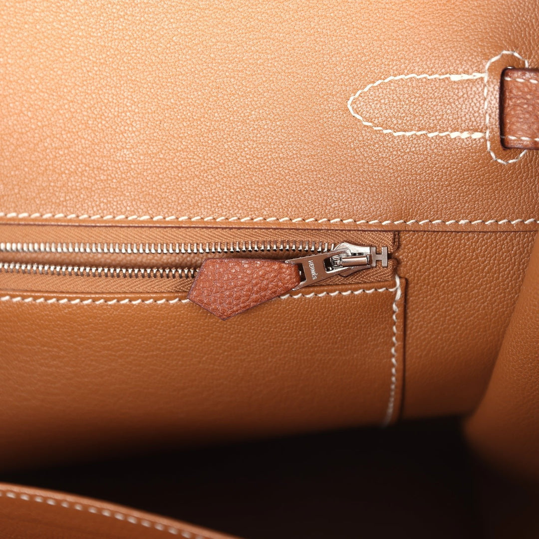 Hermes Birkin 35 Fauve Barenia Faubourg Palladium Hardware