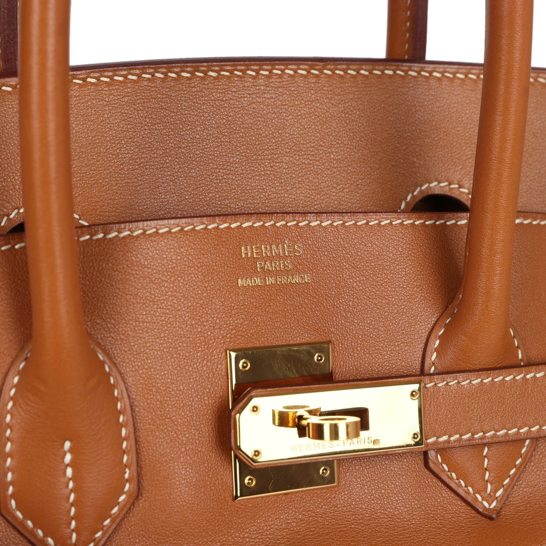 Hermes Birkin 35 Blue Denim and Gold Gulliver Gold Hardware