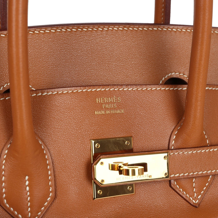 Hermes Birkin 35 Blue Denim and Gold Gulliver Gold Hardware