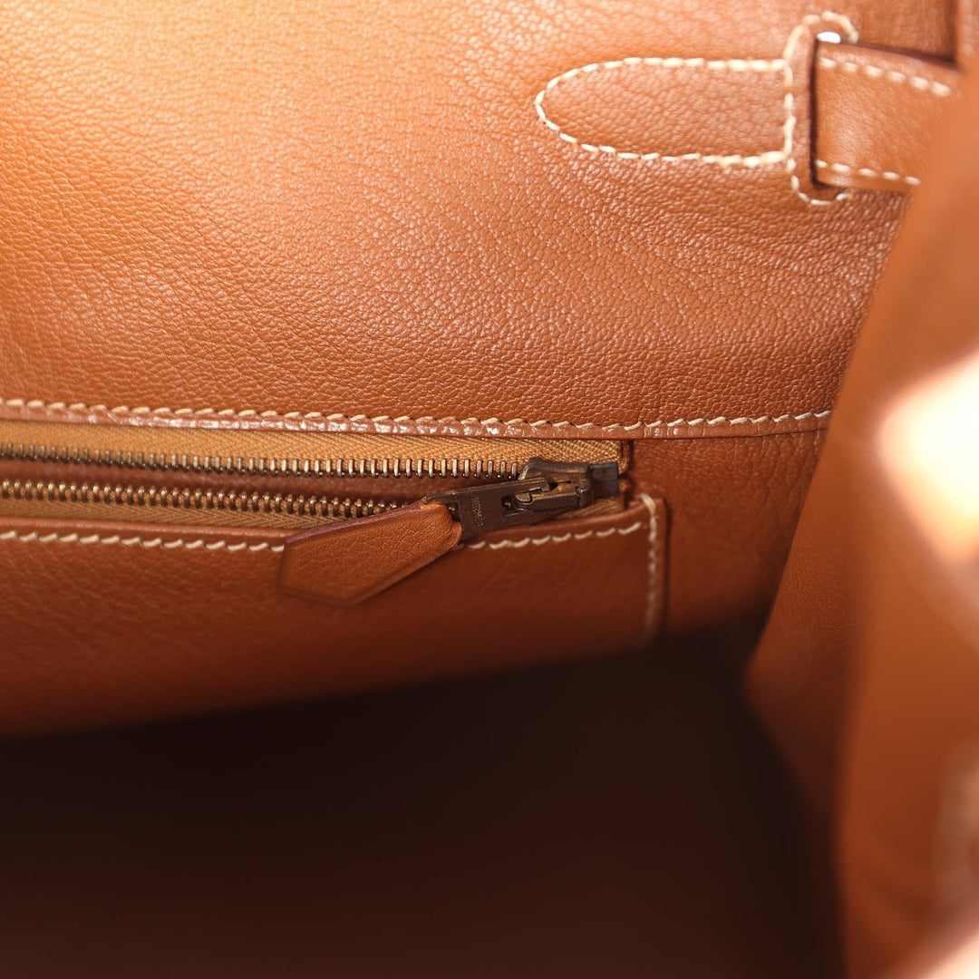 Hermes Birkin 35 Blue Denim and Gold Gulliver Gold Hardware