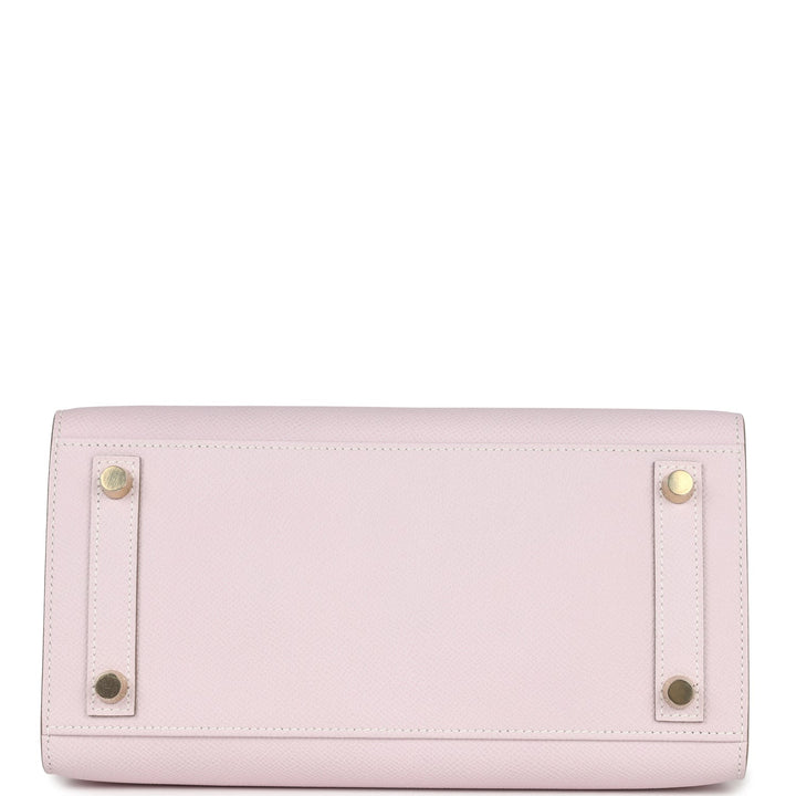 Hermes Special Order (HSS) Birkin Sellier 25 Mauve Pale and Craie Epsom Brushed Gold Hardware