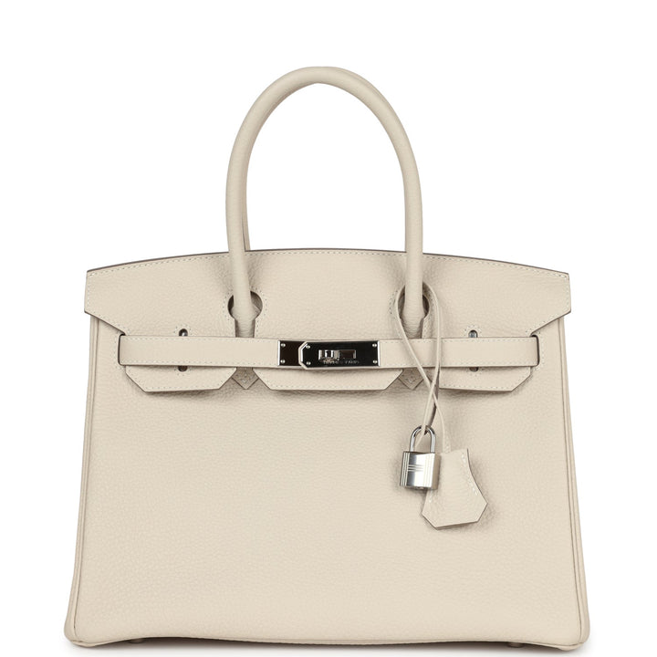 New Hermes Birkin 30 Craie Togo Palladium Hardware