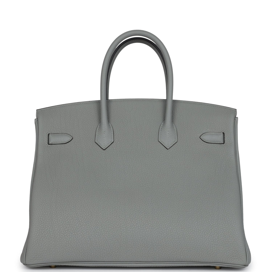 Hermes Birkin 35 Gris Mouette Togo Gold Hardware
