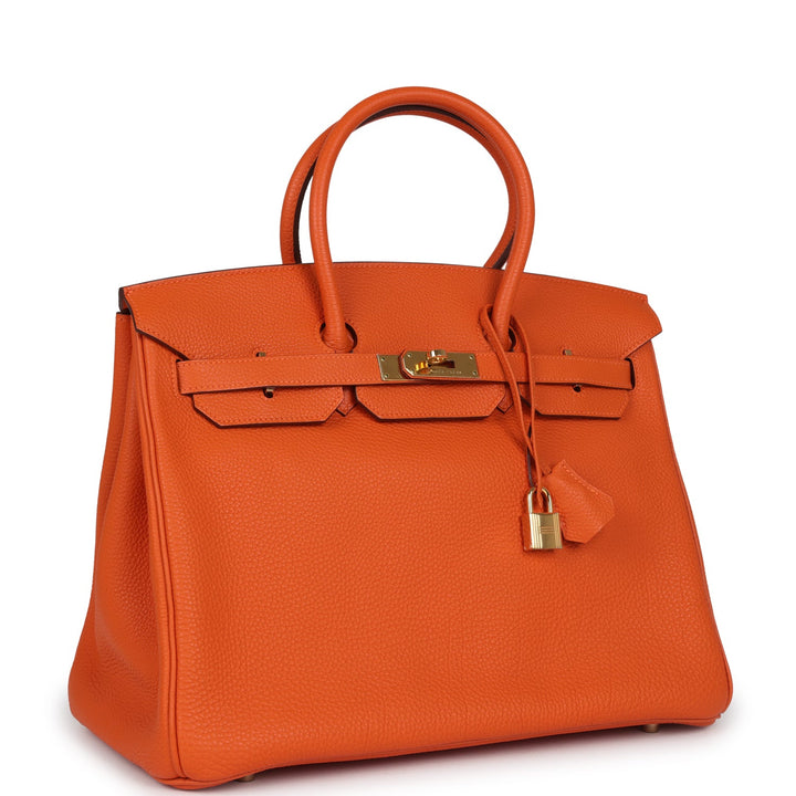 Hermes Birkin 35 Orange Togo Gold Hardware