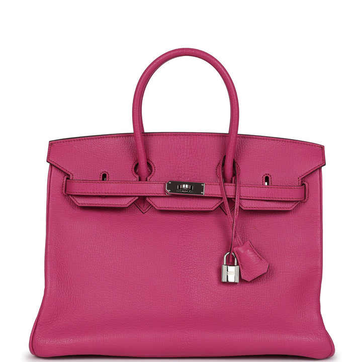 Hermes Birkin 35 Rose Shocking Chevre Mysore Palladium Hardware