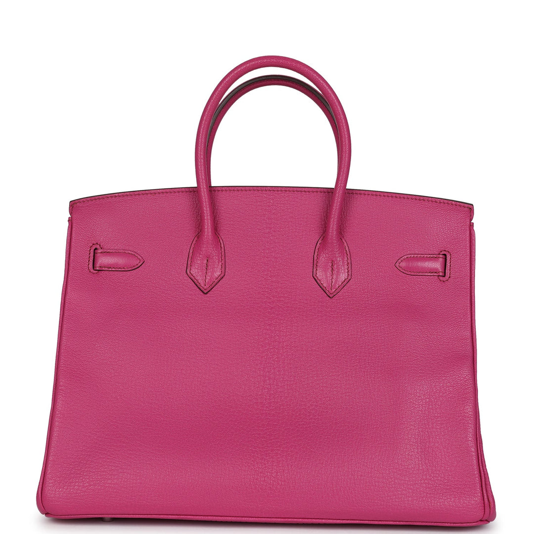 Hermes Birkin 35 Rose Shocking Chevre Mysore Palladium Hardware
