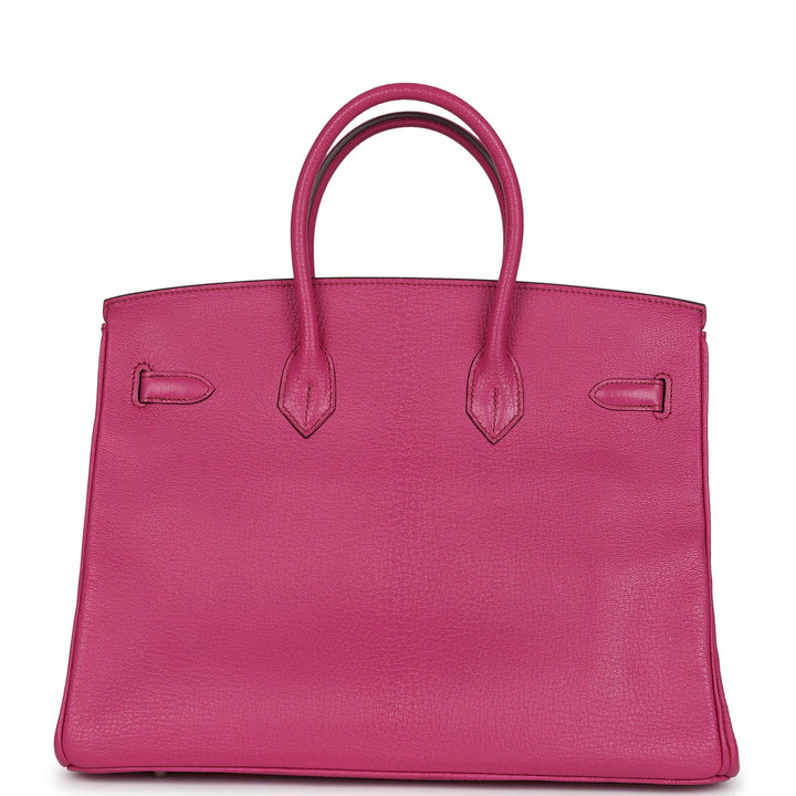 Hermes Birkin 35 Rose Shocking Chevre Mysore Palladium Hardware