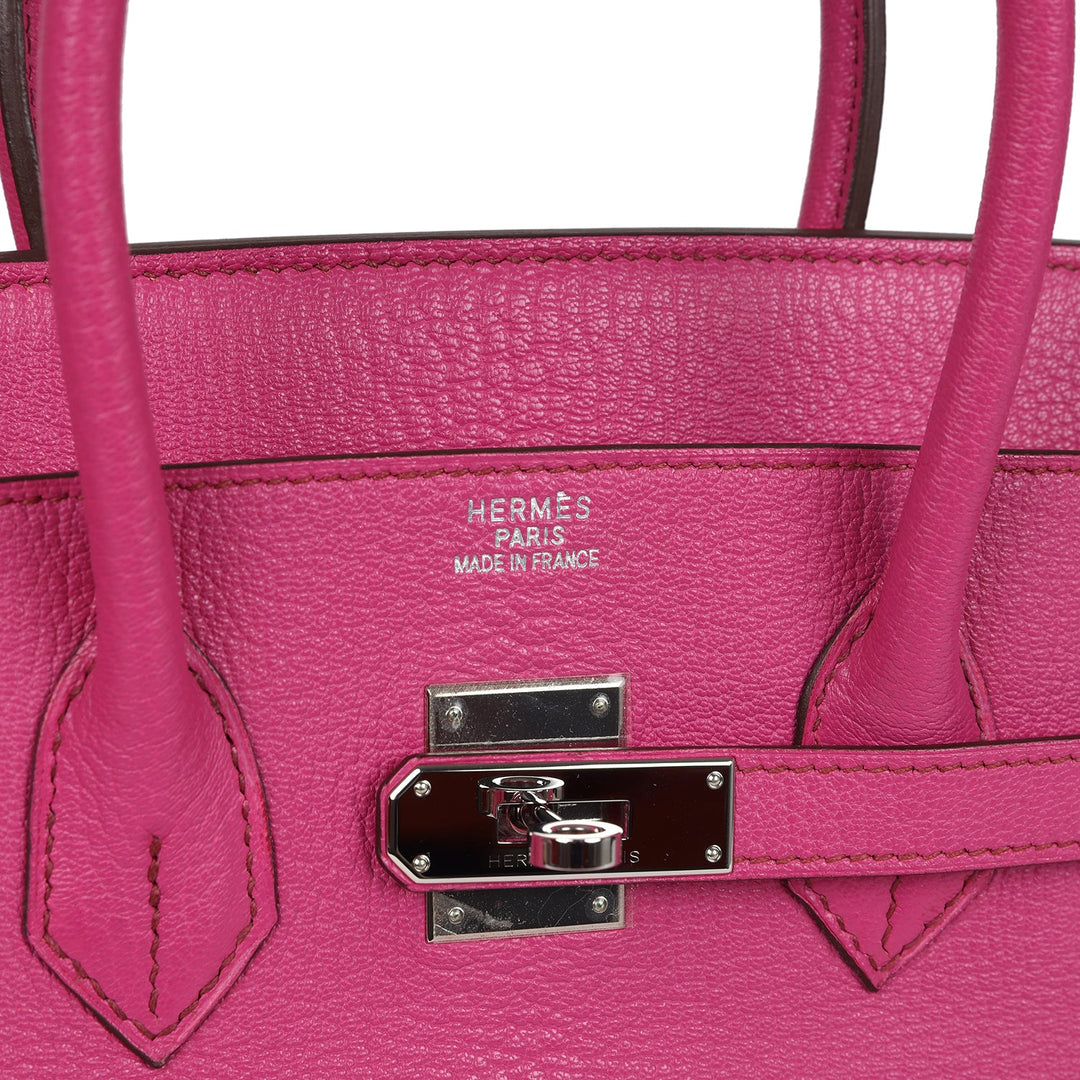 Hermes Birkin 35 Rose Shocking Chevre Mysore Palladium Hardware