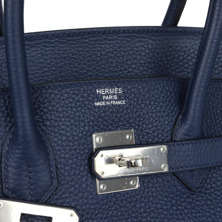Hermes Birkin 35 Bleu De Malte Verso Togo Palladium Hardware