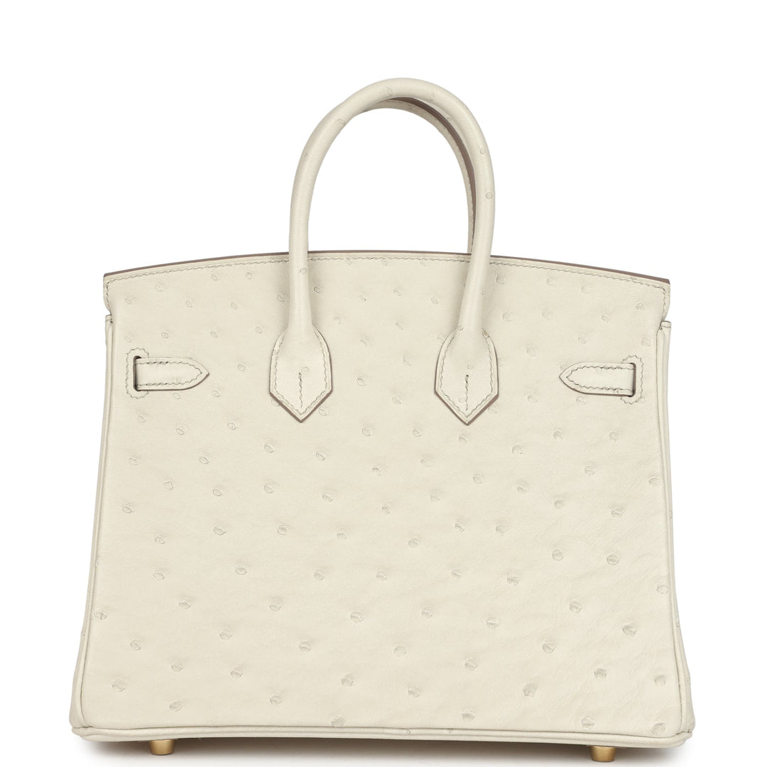 Hermes Birkin 25 Beton Ostrich Gold Hardware