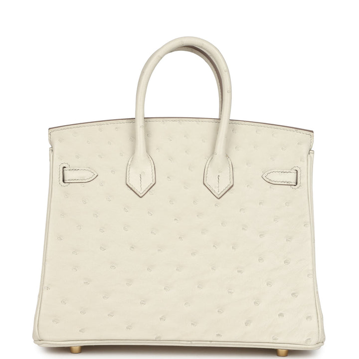 Hermes Birkin 25 Beton Ostrich Gold Hardware