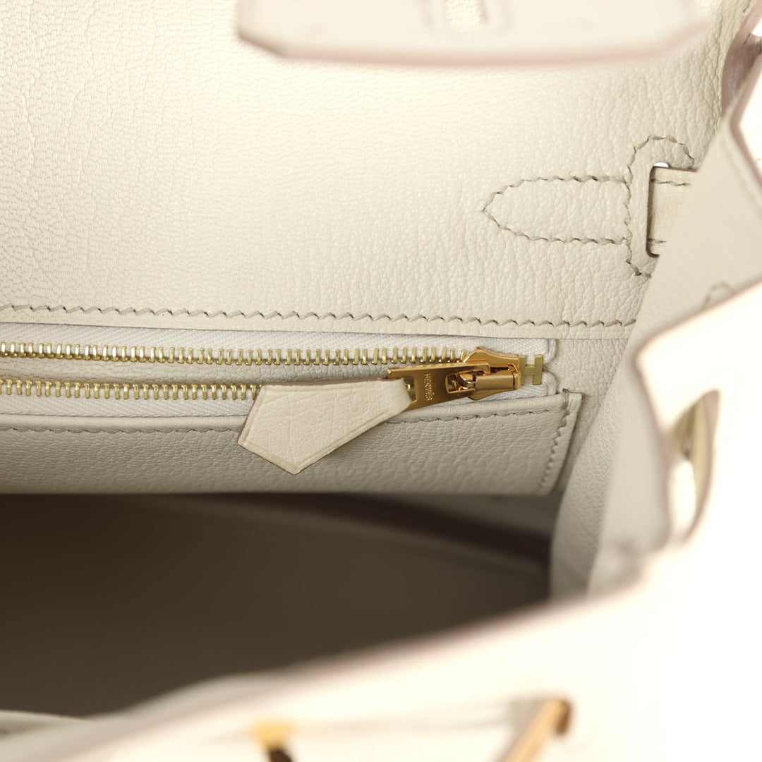 Hermes Birkin 25 Beton Ostrich Gold Hardware