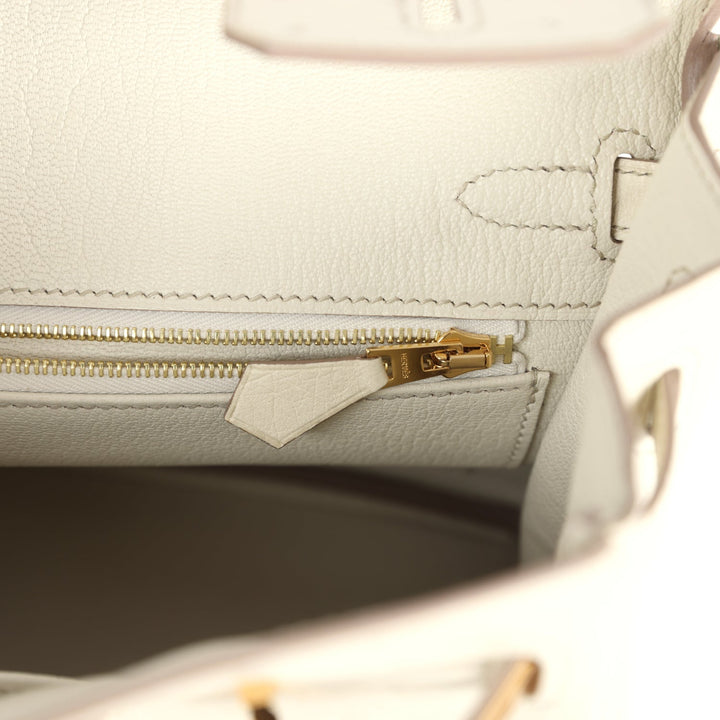 Hermes Birkin 25 Beton Ostrich Gold Hardware