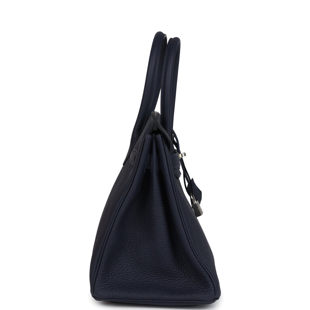 Hermes Birkin 30 Bleu Nuit Togo Palladium Hardware