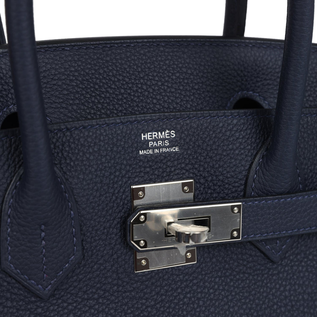 Hermes Birkin 30 Bleu Nuit Togo Palladium Hardware