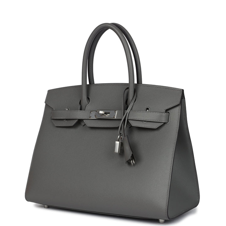 Hermes Birkin Sellier 30 Gris Meyer Madame Palladium Hardware