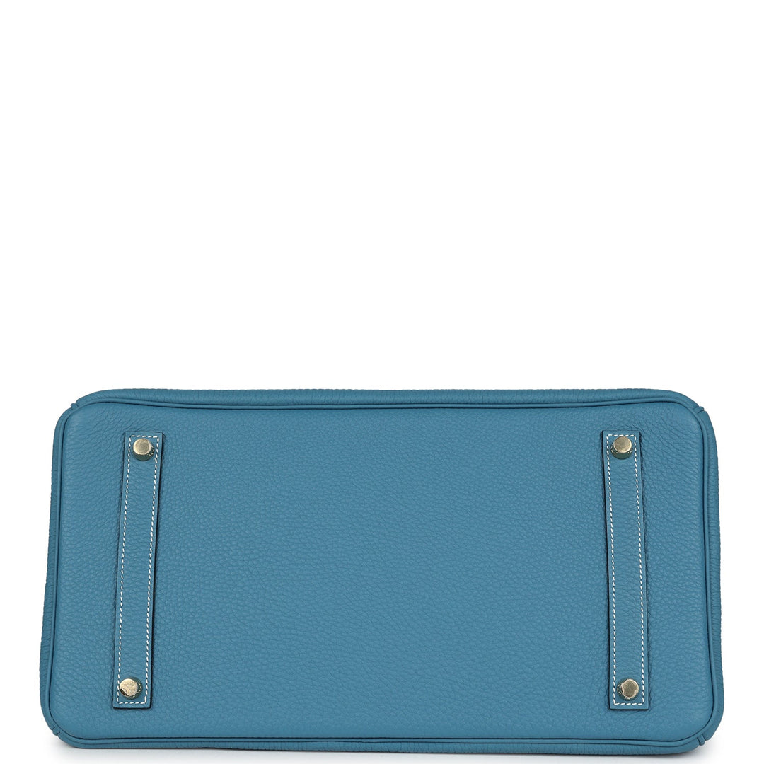 Hermes Birkin 35 Blue Jean Togo Gold Hardware