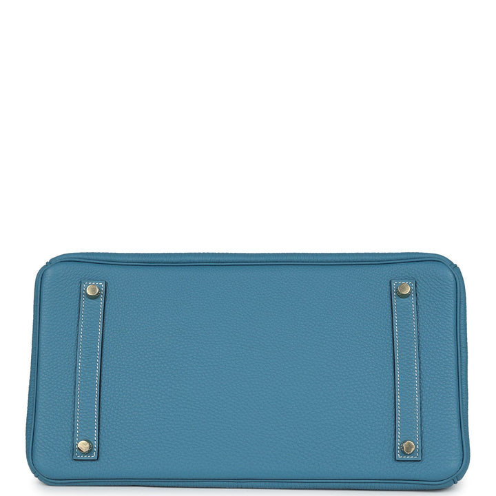 Hermes Birkin 35 Blue Jean Togo Gold Hardware