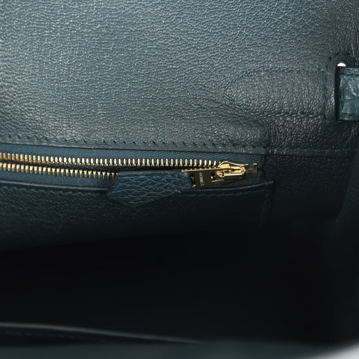 Hermes Birkin 30 Vert Cypress Togo and Matte Alligator Touch Gold Hardware