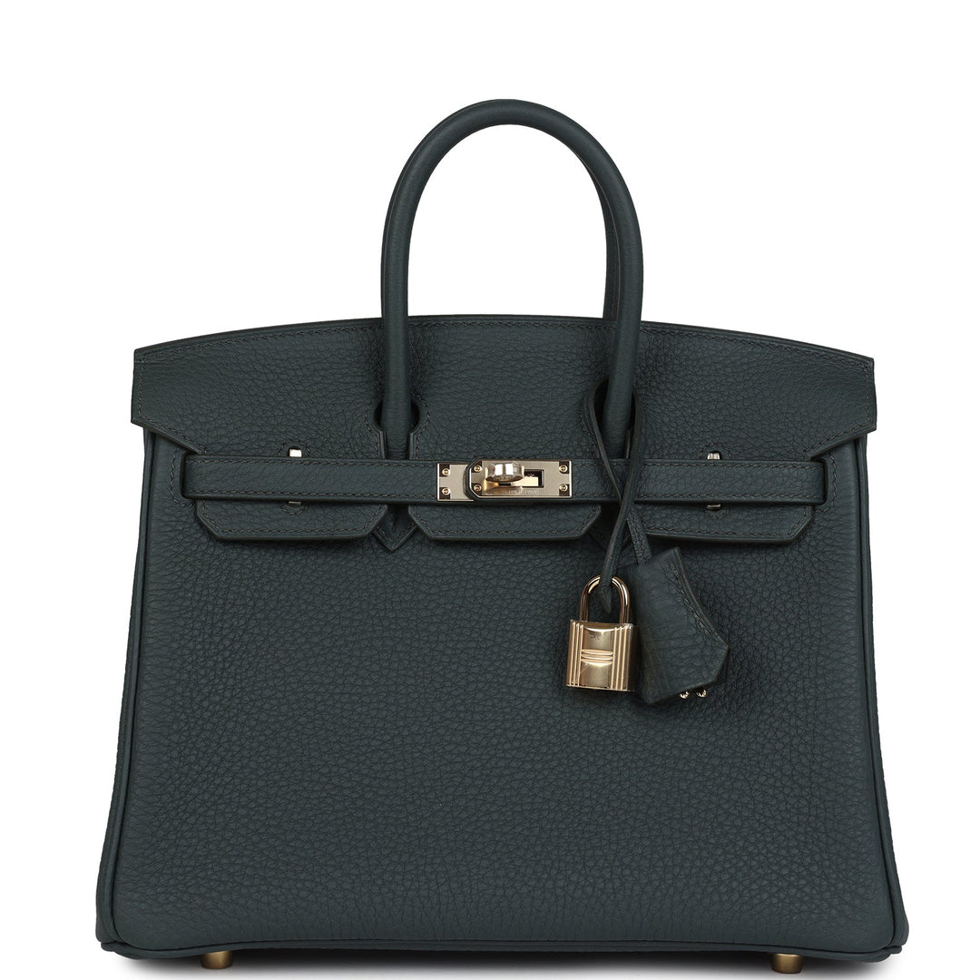 Hermes Birkin 25 Vert Mangrove Togo Permabrass Hardware