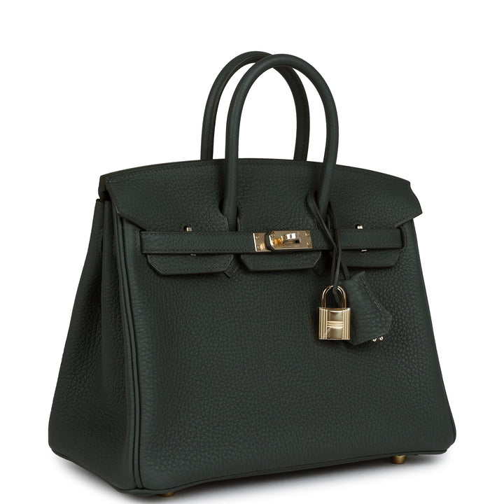 Hermes Birkin 25 Vert Mangrove Togo Permabrass Hardware