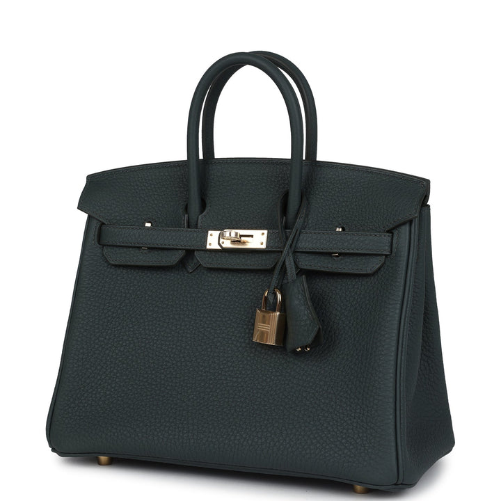 Hermes Birkin 25 Vert Mangrove Togo Permabrass Hardware