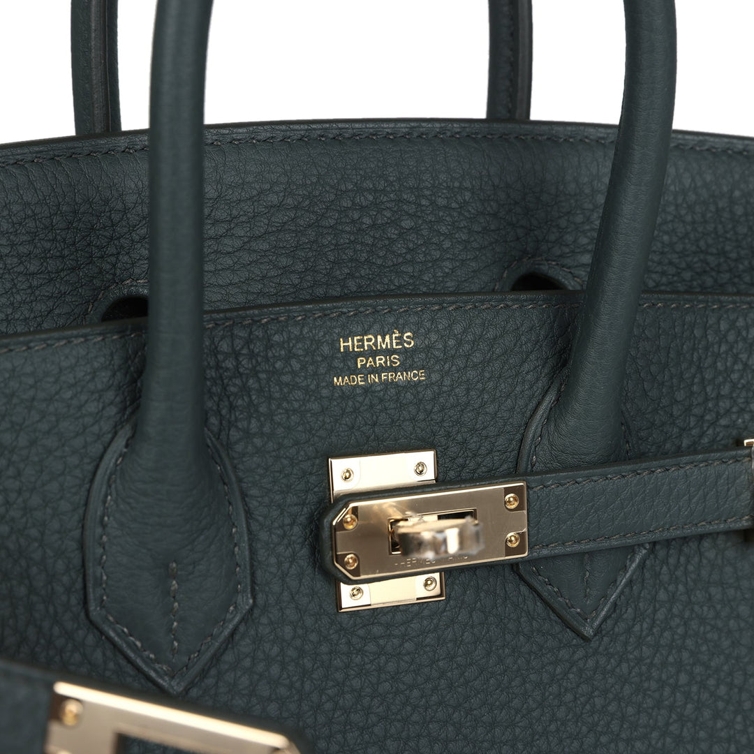 Hermes Birkin 25 Vert Mangrove Togo Permabrass Hardware
