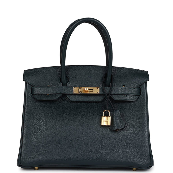 Hermes Birkin 30 Vert Cypres Taurillon Novillo Gold Hardware