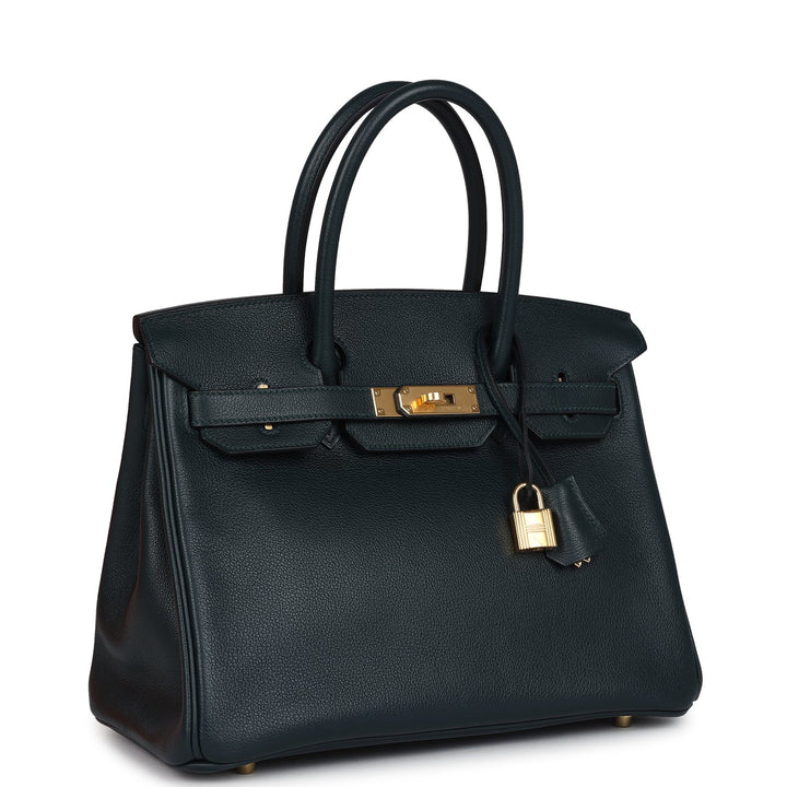 Hermes Birkin 30 Vert Cypres Taurillon Novillo Gold Hardware