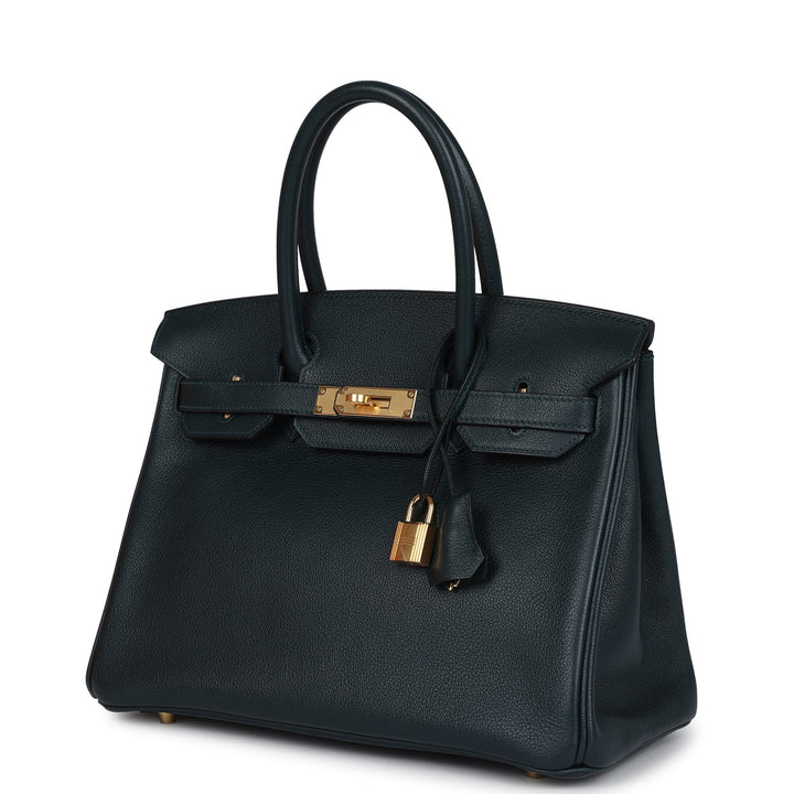 Hermes Birkin 30 Vert Cypres Taurillon Novillo Gold Hardware