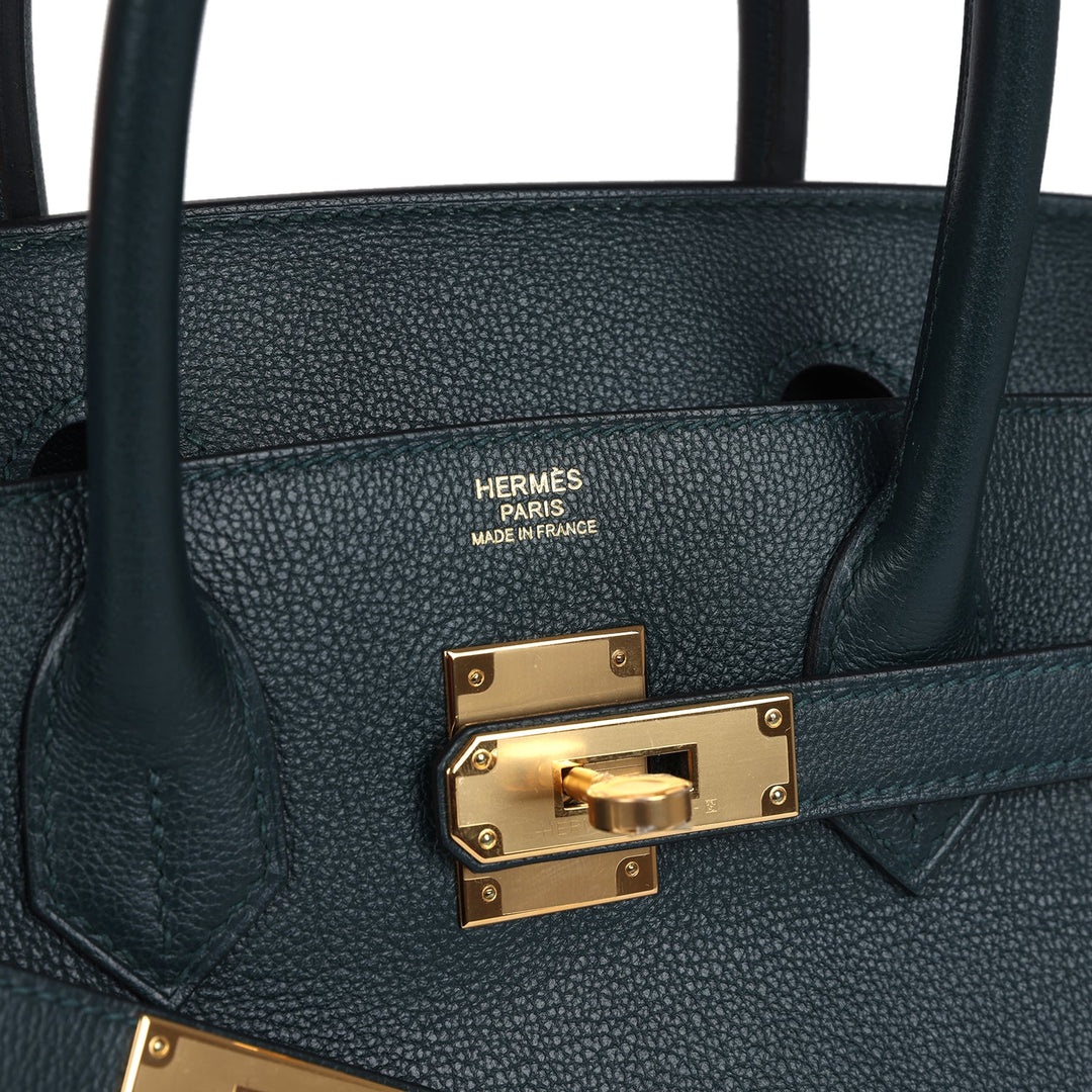 Hermes Birkin 30 Vert Cypres Taurillon Novillo Gold Hardware