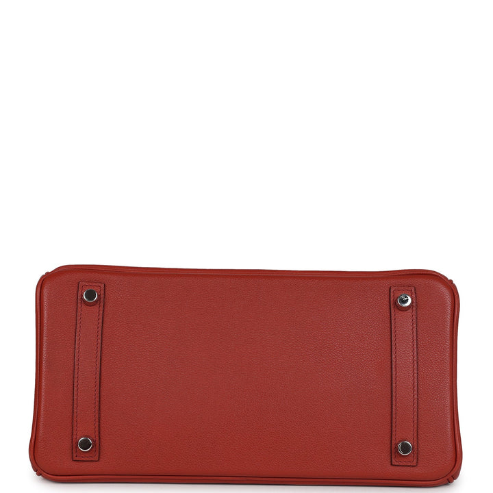 Hermes Birkin 30 Ghillies Brique Clemence and Evercolor Palladium Hardware