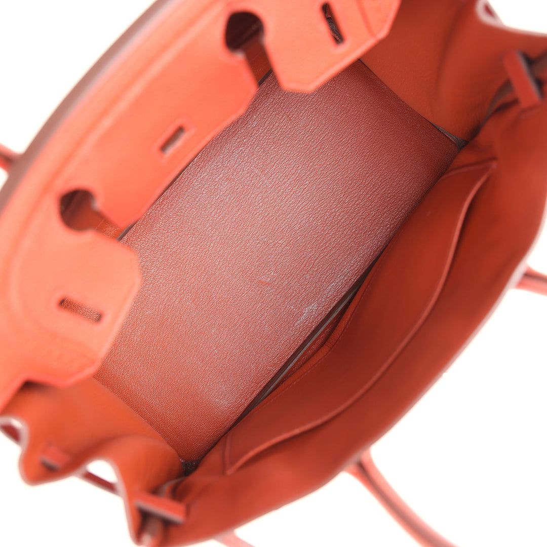 Hermes Birkin 30 Ghillies Brique Clemence and Evercolor Palladium Hardware