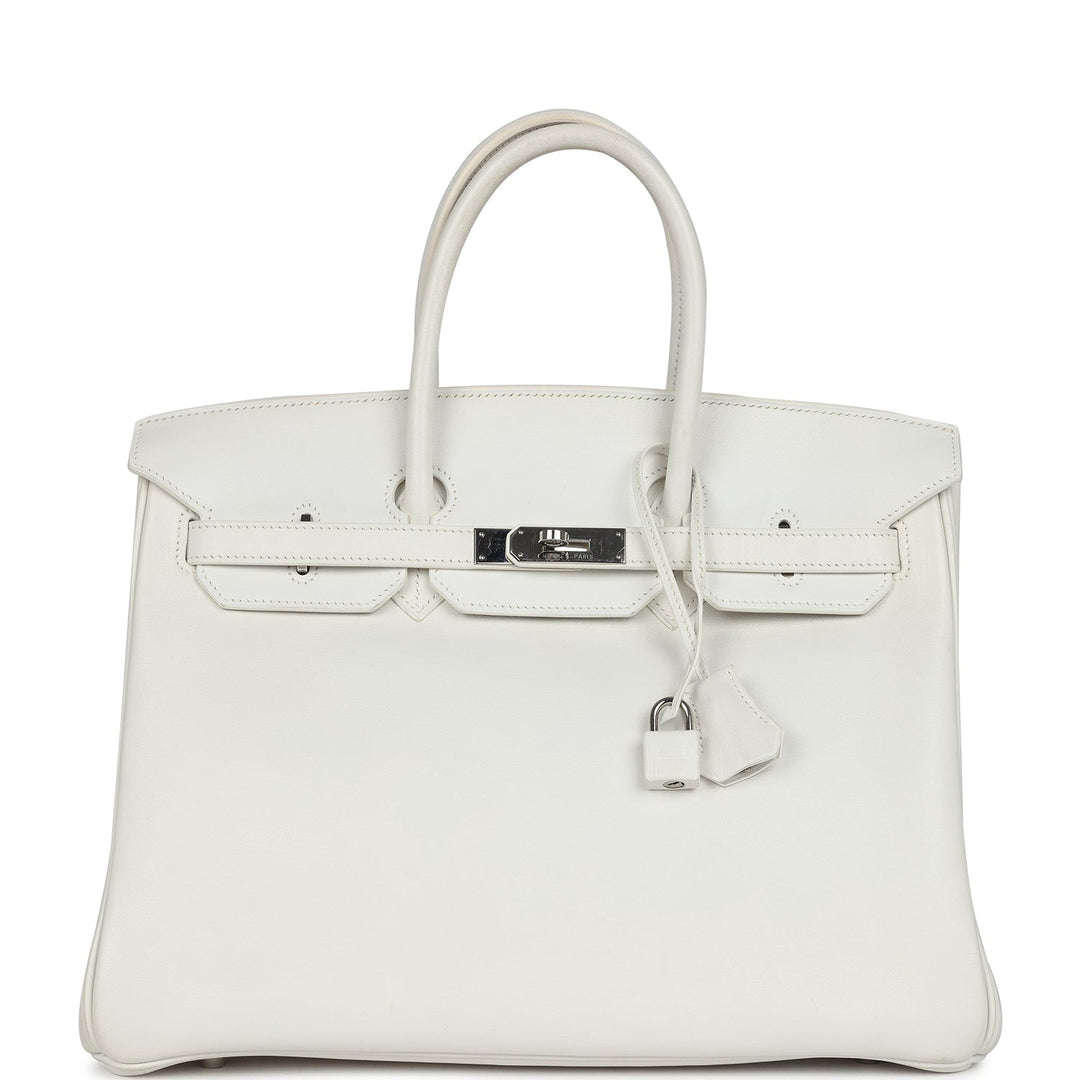Hermes Birkin 35 White Swift Palladium Hardware