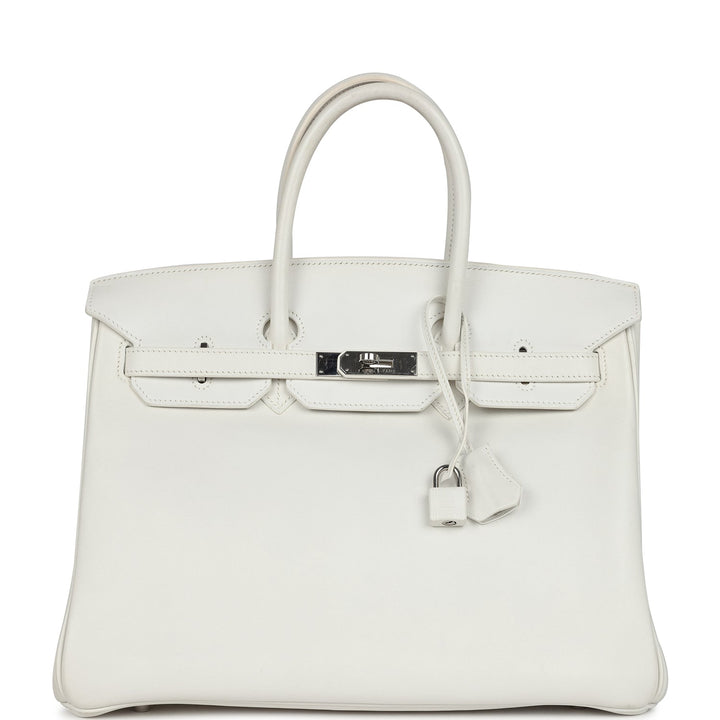 Hermes Birkin 35 White Swift Palladium Hardware