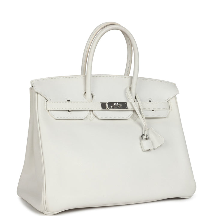 Hermes Birkin 35 White Swift Palladium Hardware