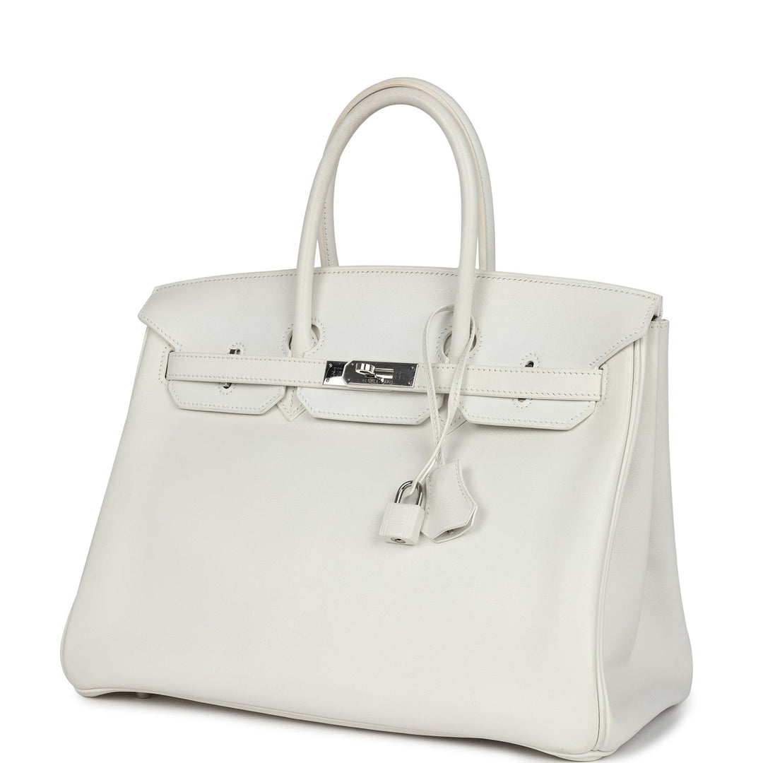 Hermes Birkin 35 White Swift Palladium Hardware