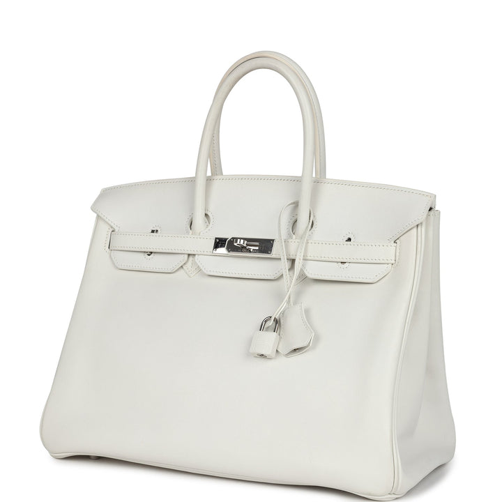 Hermes Birkin 35 White Swift Palladium Hardware