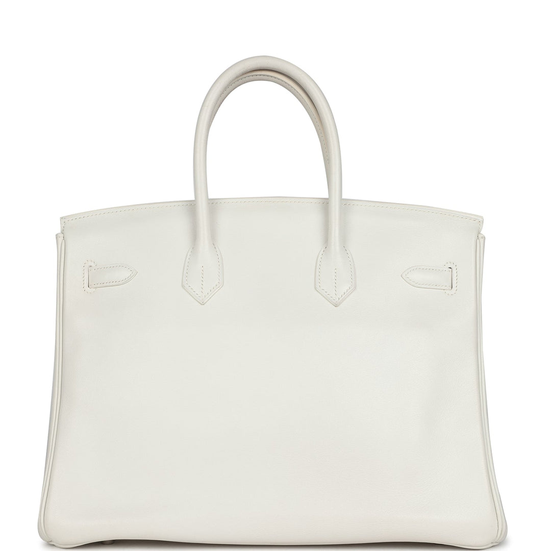 Hermes Birkin 35 White Swift Palladium Hardware