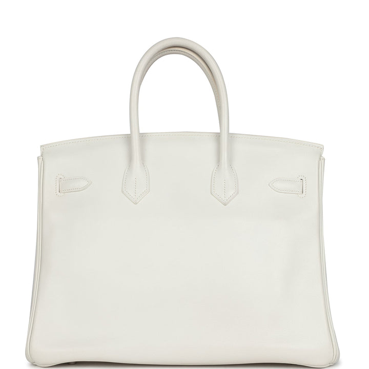 Hermes Birkin 35 White Swift Palladium Hardware
