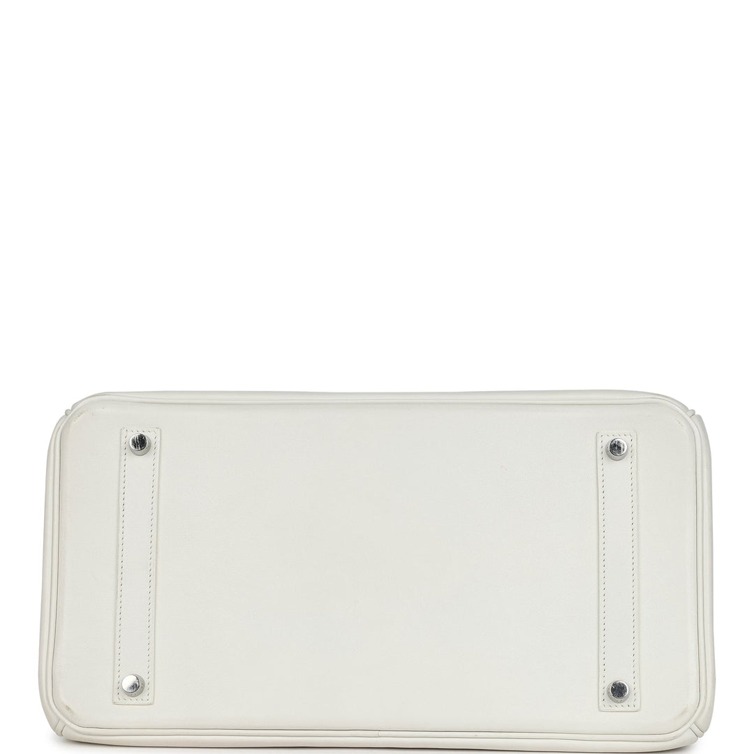 Hermes Birkin 35 White Swift Palladium Hardware