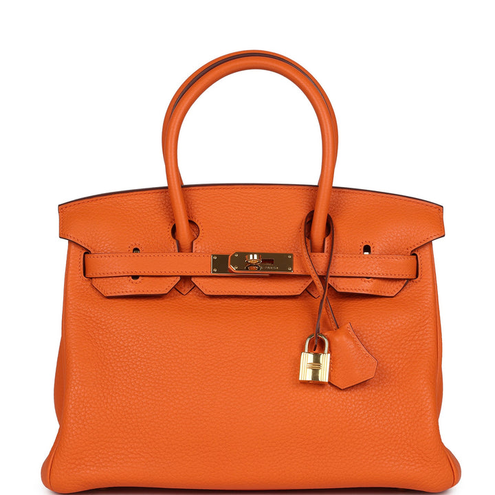 Hermes Birkin 30 Orange Togo Gold Hardware
