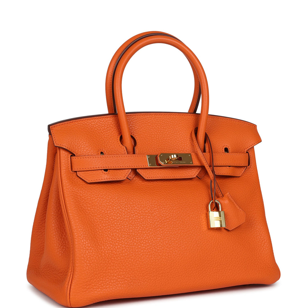 Hermes Birkin 30 Orange Togo Gold Hardware