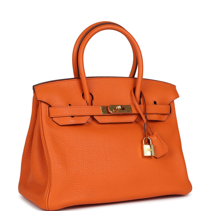 Hermes Birkin 30 Orange Togo Gold Hardware