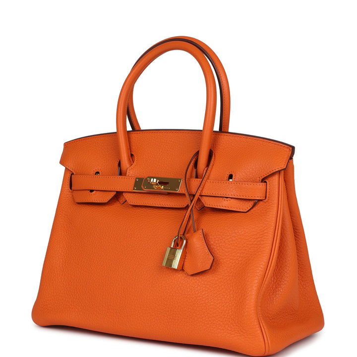 Hermes Birkin 30 Orange Togo Gold Hardware