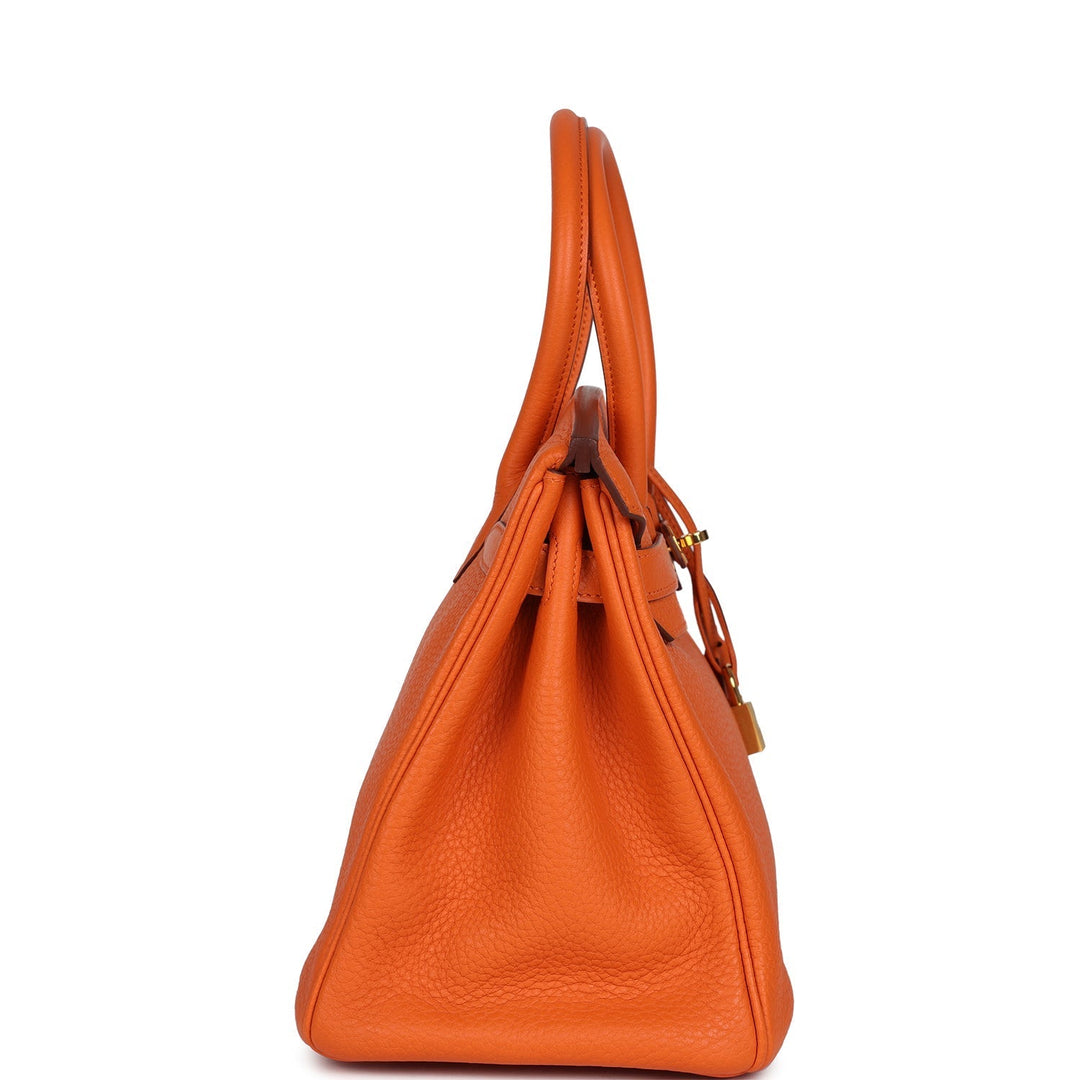 Hermes Birkin 30 Orange Togo Gold Hardware
