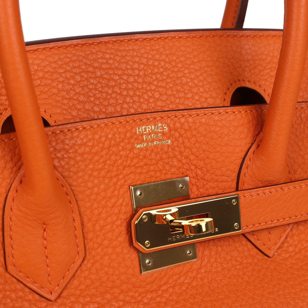 Hermes Birkin 30 Orange Togo Gold Hardware